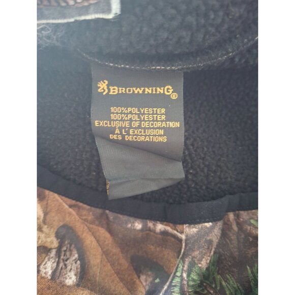 Browning Camo Fleece Jacket Men's Large Full-Zip Brown Green - Picture 4 of 7